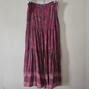 Veronica Beard Silk Floral Red and Blue Women's Maxi Skirt. XL. NWOT